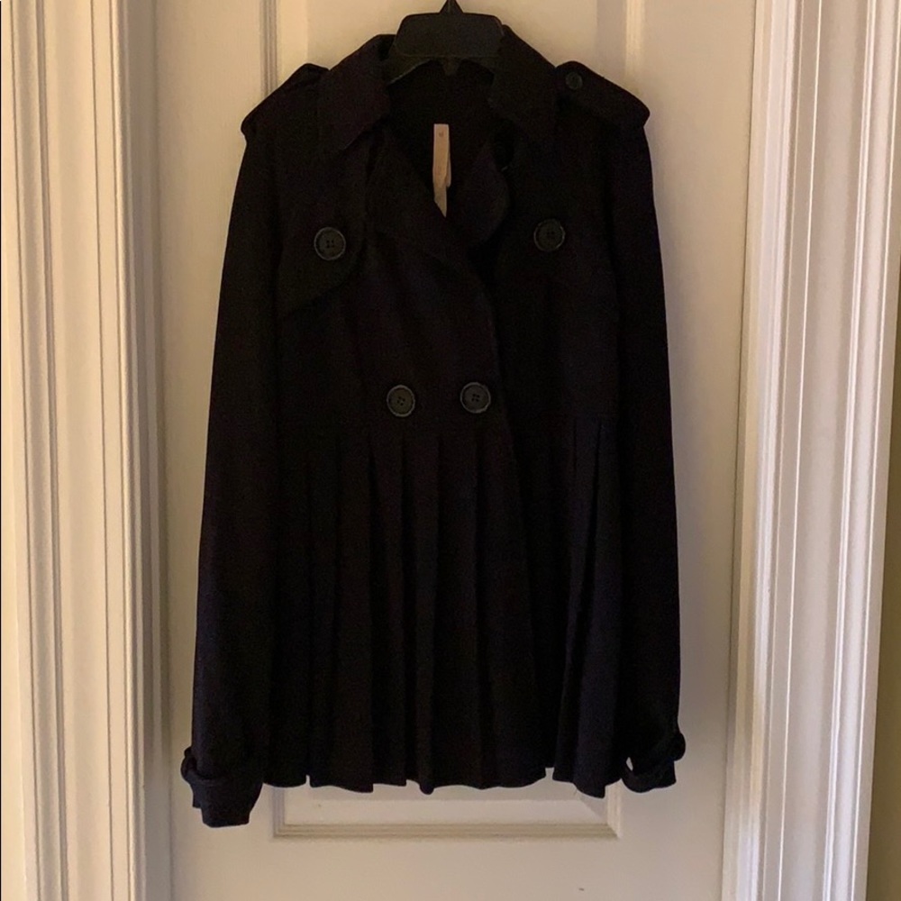 Navy blue pea coat style jacket